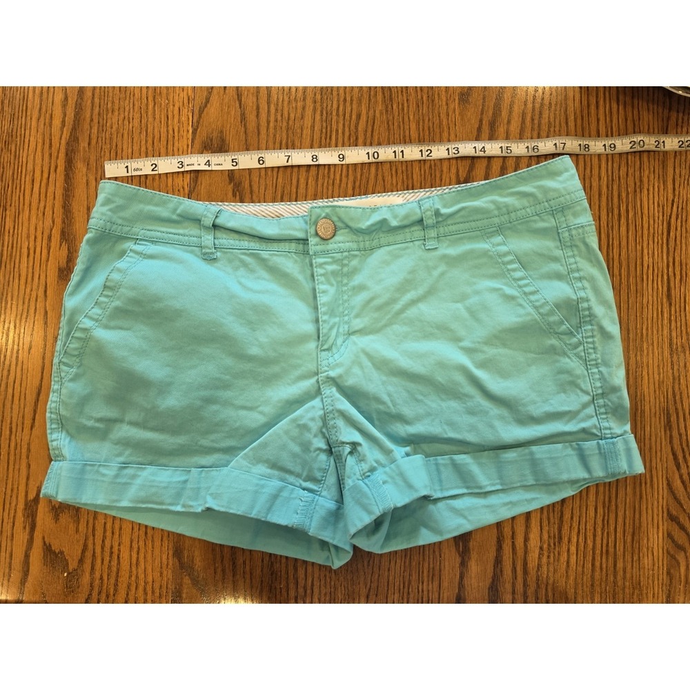 Aeropostale Turquoise Shorts Women's Y2K Preppy Coastal Casual Cuffed 34"‎ Waist